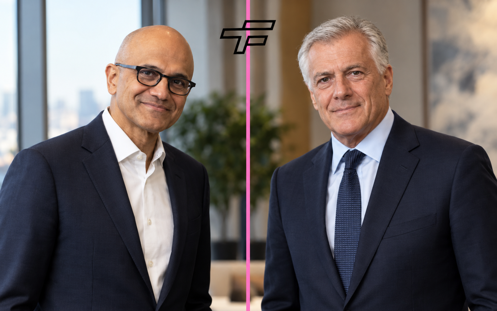 Satya Nadella and Michel Vounatsos